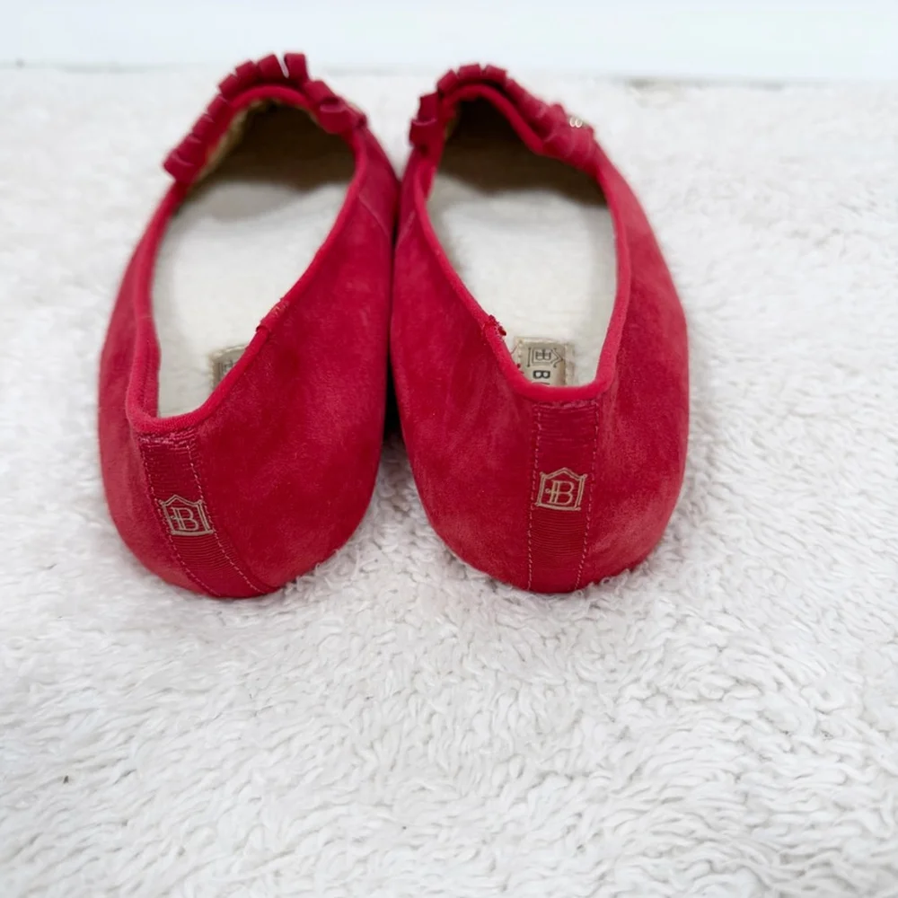Birdies Red Cardinal Suede Flat Loafer Slippers Kiltie fringe Slippers Size 6